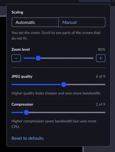 Ken's View options, Manual selected