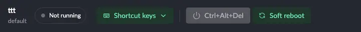 Toolbar with Not running pill